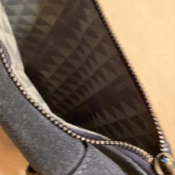 Proenza Schouler navy blue suede shoulder bag,double buckle strap/snap closure - Picture 4 of 14